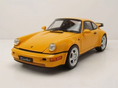 Porsche 911 (964) Turbo Giallo Modellino 1:18 Welly - Immagine 1 di 4