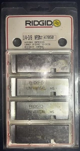 RIDGID 47850 1/4" to 3/8" NPSM Universal Pipe Dies High Speed Right Hand 4 Dies - Picture 1 of 7