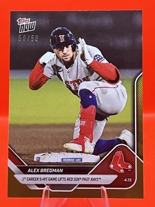 Alex Bregman 2025 Topps Now #71 Gold Foil 50/50 Bookend First 5-Hit Game Red Sox - Picture 1 of 2