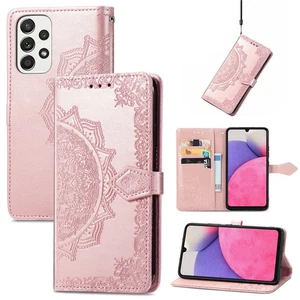 For Samsung Galaxy A12 A14 A22 A23 A30 A35 Phone Cover Leather Wallet Embossed - Picture 1 of 12