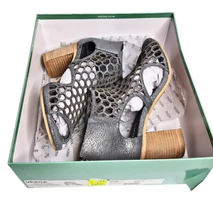 Midas Veara Blue Grey Crackle Leather Heels Size 41 (10/10.5) - Picture 1 of 23