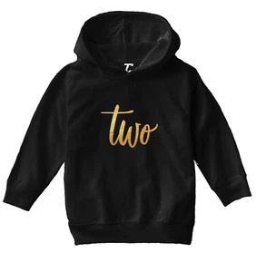 Gold Foil Birthday - Two Party Present Fun Years Old Toddler/Youth Hoodie - Picture 1 of 12