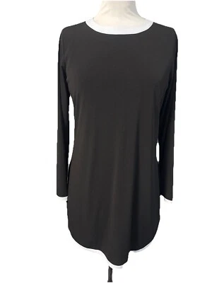 Vestido para mujer Michael Kors mediano negro blanco ribete manga larga elástico Foto 1 de 4