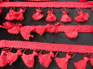 Quaste Borte Rot Kordel Polsterung Kante 8,5 Yards 2,25 Zoll breit - Bild 1 von 15