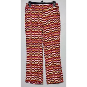 Neu mit Etikett Zara Leinenmischung Retro psychedelisch Statement Hose Größe Small Y2K Hippie 70er - Bild 1 von 5