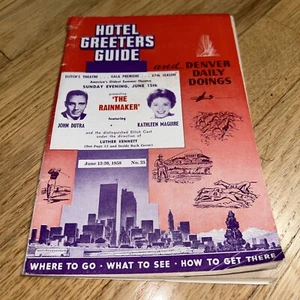 1958 HOTEL GREETER GUIDE And Denver Daily Doings 64 Pages - Imagen 1 de 14