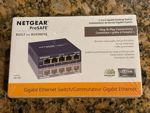 NetGear ProSafe GS105 5-Port Gigabit Ethernet Switch New in Sealed Box - Picture 1 of 4