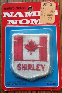 Vintage Collectible 1970s Souvenir Patch Sew On Jacket SHIRLEY Canadian Flag NOS - Picture 1 of 1