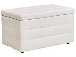 Storage Ottoman MICHIGAN White Faux Leather - Picture 1 of 11