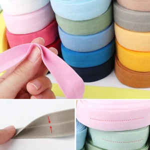 10M Fold Over Band Spandex Elastic Ribbon Sewing DIY Lace Trim Garment Accessory - Picture 1 of 28
