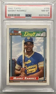 Manny Ramírez Rookie RC 1992 Topps #156 PSA 8 casi nuevo-como nuevo - Imagen 1 de 4