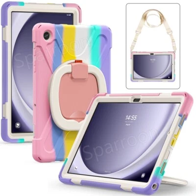 Strap Case For Samsung Galaxy Tab S9 FE S9 S8 S7 A9 A8 A7 Stand Shockproof Cover - Image 1 of 4