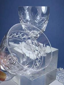 Pair Large Vintage Stuart Crystal Imperial Pattern Goblets Signed (8 Available) - Picture 1 of 10