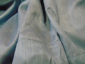 Ocean Blue Poly Satin Shantung Tablecloth 132" Round Pre-Owned - Picture 1 of 6