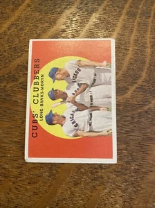 1959 Topps #147 Cubs' Clubbers Dale Long Ernie Banks Walt Moryn basso grado Crs A - Foto 1 di 7