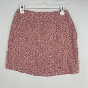 Aeropostale Juniors Size Small Mini Skirt Pink Purple Ditsy Floral Front Slit - Picture 1 of 8