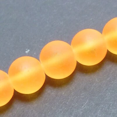 Glasperlen Frost rund ca. 7,5 mm orange ca. 110 Perlen Spacer nenad-design S83 - Bild 1 von 4