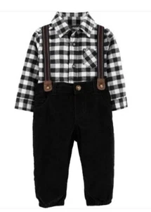 Carter's Baby Boys' 3 Piece Dress Me Up Set (18 Months, Black/White)-SUSPENDERS! - Picture 1 of 1
