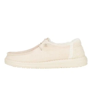 Hey Dude Wendy Brushed Cozy Women's Casual Shoes, Ivory, W7 - Picture 1 of 7