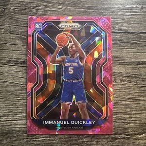 IMMANUEL QUICKLEY 2020/21 PANINI PRIZM #296 ROOKIE PINK CRACKED ICE PRIZM BD6902