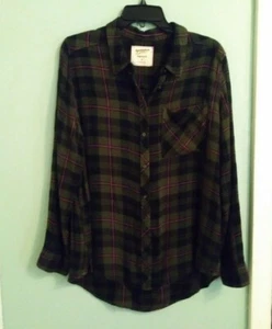 Arizona Jeans Co.  Girl's Junior Button-up Shirt Rayon boyfriend fit size XL - Picture 1 of 5