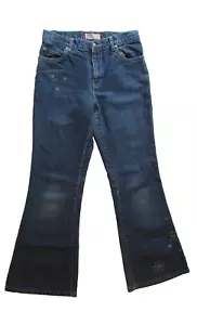 Old Navy Mädchen blaue Jeans Schlaghose mit Stickerei Größe 12 - Bild 1 von 10