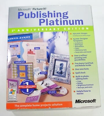 Microsoft Picture It! Publishing Platinum Edition Picture It PC CD Missing Discs - Image 1 of 3