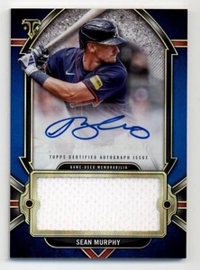 Camiseta deportiva 2024 Topps Triple Threads AJR-MUR Sean Murphy azul automático 4/10 parche Braves - Imagen 1 de 2