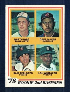 1978 Topps Iorg / Oliver / Perlozzo / Lou Whitaker (RC) #704 Rookie 2nd Base EX+