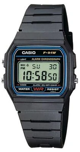 Orologio CASIO F-91W Uomo Donna Unisex VINTAGE Silicone Nero Classico Sveglia DD - Imagen 1 de 9