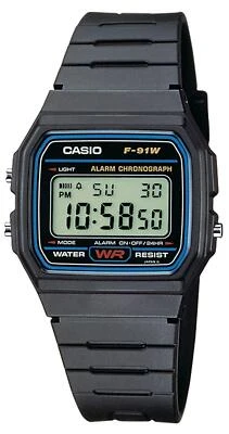 Orologio CASIO F-91W Uomo Donna Unisex VINTAGE Silicone Nero Classico Sveglia DD - Immagine 1 di 4