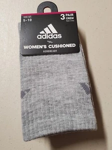 Adidas Mujer Acolchado Aeroready Crew Calcetines 3 Pares Zapato Talla 5-10 Gris - Imagen 1 de 7