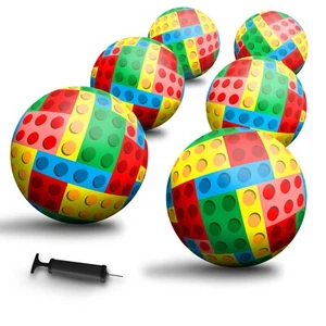 Neu - Hüpfbälle für Kinder - Ziegelmuster Spielplatzbälle - 6er Set - Bild 1 von 2