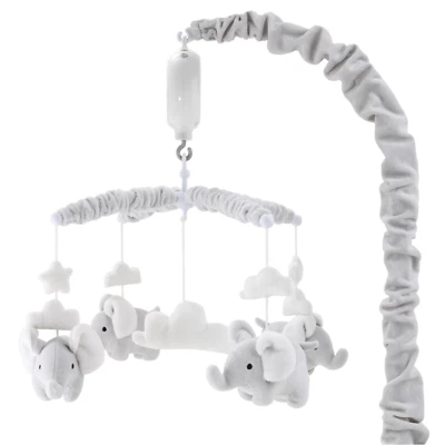 Crib Mobile for Girls or Boys - Soft Grey Musical Baby Crib Mobile with 12 Lulla - Image 1 of 4