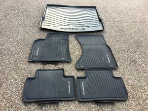 Porsche Macan 95B Factory Original Black Rubber Floor Carpet Mat with Cargo Tray - Picture 1 of 5