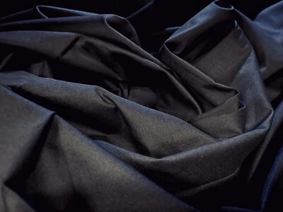 Poplin Stretch Cotton Elastane Dress Fabric, Per Metre - Black - Image 1 of 3