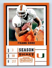 2017 Panini Contenders Draft Picks Frank Gore Miami Hurricanes #39