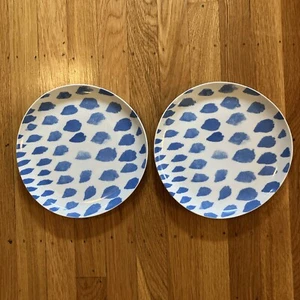 David Stark West Elm 8-7/8" Plate Blue Paint Watercolor - Picture 1 of 6