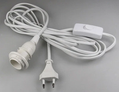 Kabel mit Fassung Lampenfassung + Schalter für E14 3,5m Netzkabel  Stecker 21059 - Bild 1 von 3