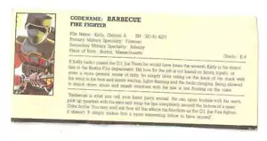 TARJETA DE ARCHIVO extranjera Funskool India Barbacoa v.1 original GI/G.I. Joe JTC - Imagen 1 de 2