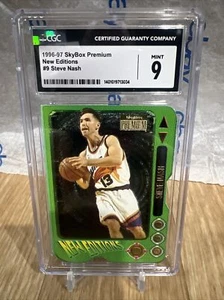 1996-97 SKYBOX PREMIUM NEW EDITIONS RC Cgc 9 #9 STEVE NASH Graded - Picture 1 of 3