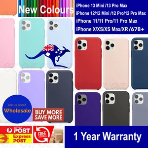 Silicone Case Cover for iPhone 11 12 13 14 Pro XS MAX XR 7 8 6 Plus Shockproof - Picture 1 of 24