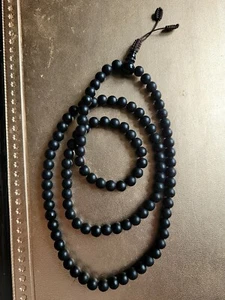 Schwarze Onix Mate Finish Gebetsperlen Mala - Bild 1 von 2