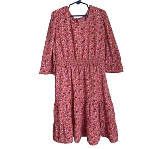Wonder Nation Floral Midi Dress Smocked Waist Girls Size L (10-12) - Picture 1 of 7