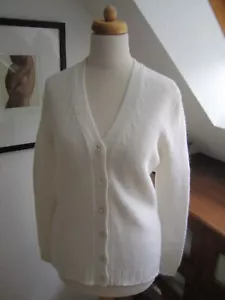 HEARTBREAKER CARDIGAN JACKE – KASCHMIR BAUMWOLLE – REINWEISS - S M – TOP! - Bild 1 von 9