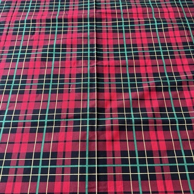 Brother Sister Red Green Gold Tartan Christmas Plaid Fabric 3 yds Light Cotton - Image 1 of 4