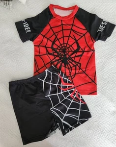 SALE! Boys 2 Pc Swimwear Red & Blk "The Spider" Size 6-7. 10221 / 15 - Picture 1 of 6