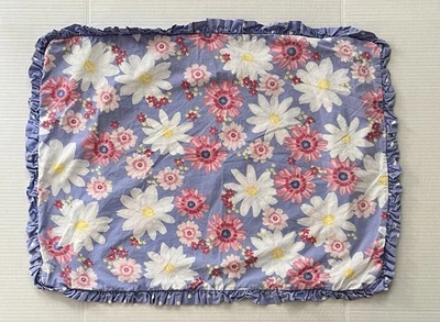Pottery Barn Kids Standard Pillow Sham Big Colorful Daisy Flowers Print Ruffle  - Image 1 of 4