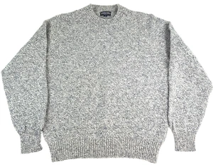 Vintage Lands End Sweater Mens L Slate Blue Wool Blend Crewneck Long Sleeve USA - Picture 1 of 5