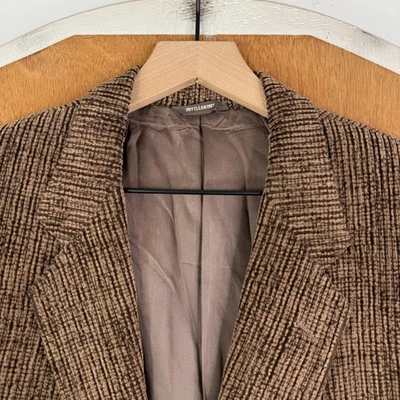 Blazer de Pana de Colección para Hombres 38R Marrón 2 Botones Tallia Años 70 Muesca Solapa Gruesa Foto 1 de 4